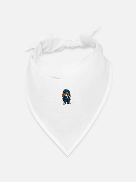Beagle Hund Winter - Bandana Dreieckstuch - Weiß
