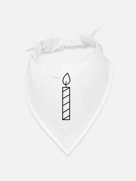 Kerze schwarz Kontur - Bandana Dreieckstuch - Weiß