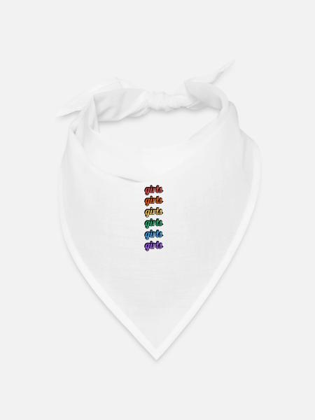Lesbische Mädchen Regenbogen Text - Bandana Dreieckstuch - Weiß
