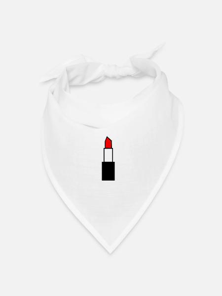 Lippenstift rot Make-up Artist - Bandana Dreieckstuch - Weiß