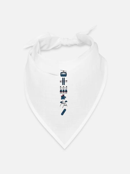 Wintersport - Bandana Dreieckstuch - Weiß