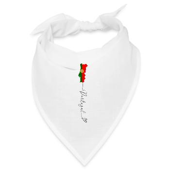 Portugal Flagge Bandeira Nacional Grün und Rot - Bandana Dreieckstuch - Weiß - Vorne
