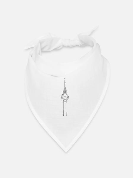 Berlin Fernsehturm Alexanderplatz - Bandana Dreieckstuch - Weiß