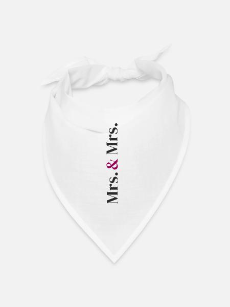 Mrs. and Mrs. Wedding Design in Vertical - Bandana Dreieckstuch - Weiß
