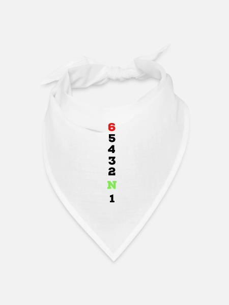 Gangschaltung Geschenk Motorrad Bike Biker Motor - Bandana Dreieckstuch - Weiß