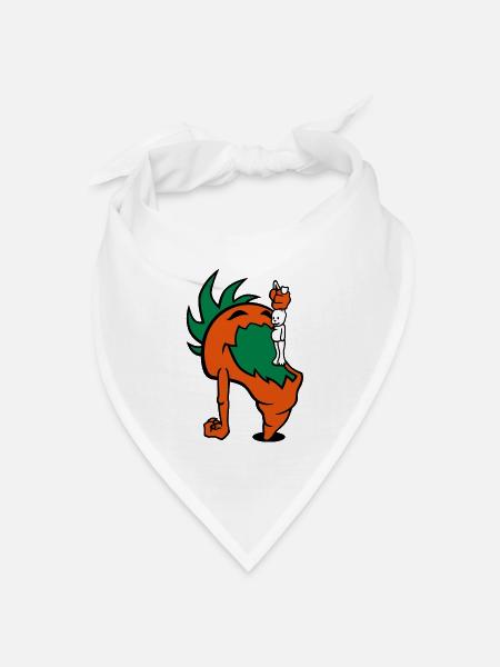 Hungry Carrot - Bandana Dreieckstuch - Weiß