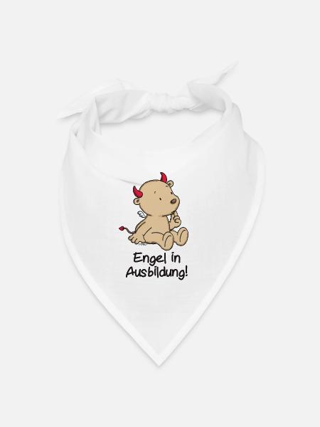 Engel_Teufel Ausbildung_schwarz - Bandana Dreieckstuch - Weiß