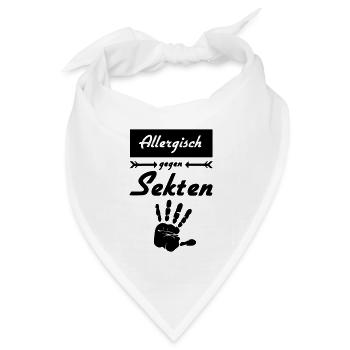 Allergisch gegen Sekten Geschenk - Bandana Dreieckstuch - Weiß - Vorne