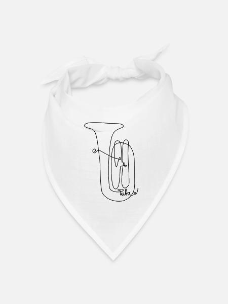 one line tuba - Bandana Dreieckstuch - Weiß