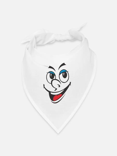 Smiley - Bandana Dreieckstuch - Weiß