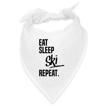EAT SLEEP SKI - Bandana Dreieckstuch - Weiß - Vorne