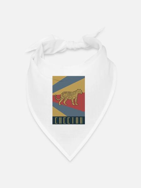 Geparden Raubtier Gepard Geschenk - Bandana Dreieckstuch - Weiß