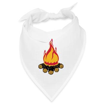 lagerfeuer camping abend nacht campen camper holz - Bandana Dreieckstuch - Weiß - Vorne