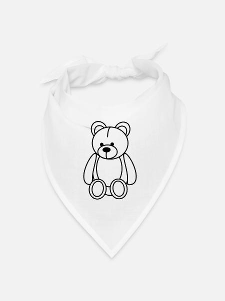 Teddybär - Bandana Dreieckstuch - Weiß