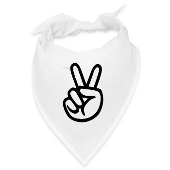 icon peace hand sign - Bandana Dreieckstuch - Weiß - Vorne