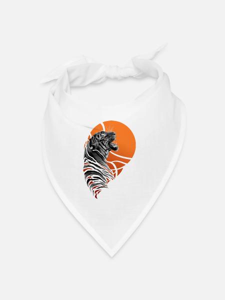 Tiger - Bandana Dreieckstuch - Weiß