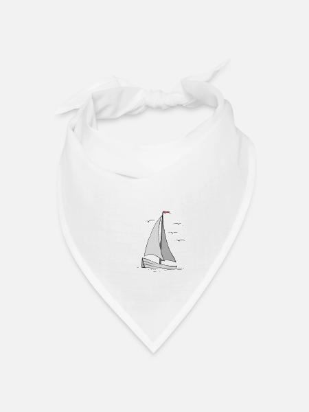 Weißes Segelboot - Bandana Dreieckstuch - Weiß