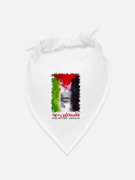 Freiheit für Palästina / Palästina askatu - Bandana Dreieckstuch - Weiß