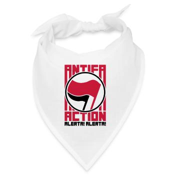Antifa Action – Alerta! Alerta! (vector) - Bandana Dreieckstuch - Weiß - Vorne