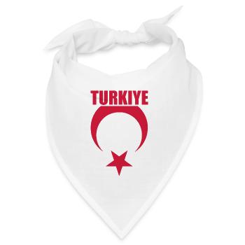 Türkei Flagge Rot - Bandana Dreieckstuch - Weiß - Vorne