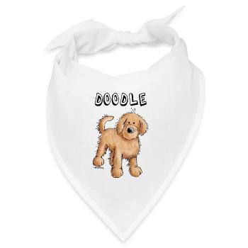 Lustiger Doodle - Goldendoodle - Hybridhund - Hund - Bandana Dreieckstuch - Weiß - Vorne