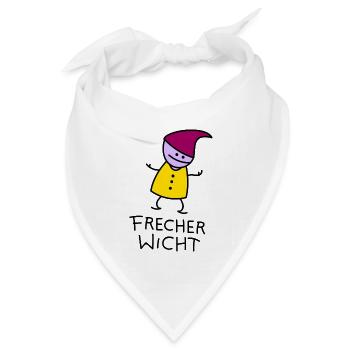 Frecher Wicht - Zwerg - Bandana Dreieckstuch - Weiß - Vorne