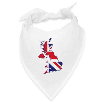 Karte von UK mit British - Bandana Dreieckstuch - Weiß - Vorne