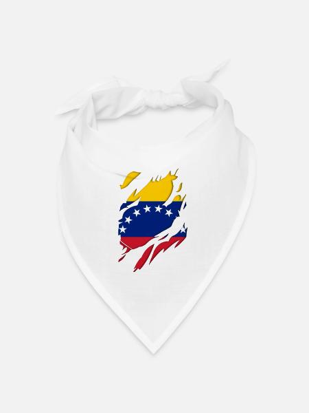 Venezuela Flagge zerrissenes Motiv - Bandana Dreieckstuch - Weiß