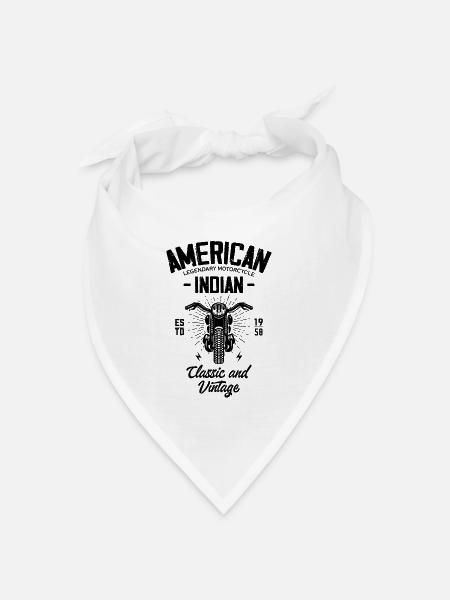 American Indian Legendary Motorcycle - Bandana Dreieckstuch - Weiß