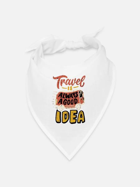 Reisen - Bandana Dreieckstuch - Weiß