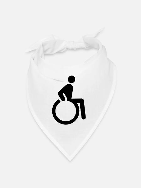 Rollstuhl - Bandana Dreieckstuch - Weiß