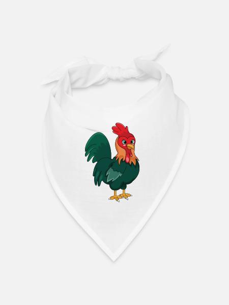 Hahn - Bandana Dreieckstuch - Weiß