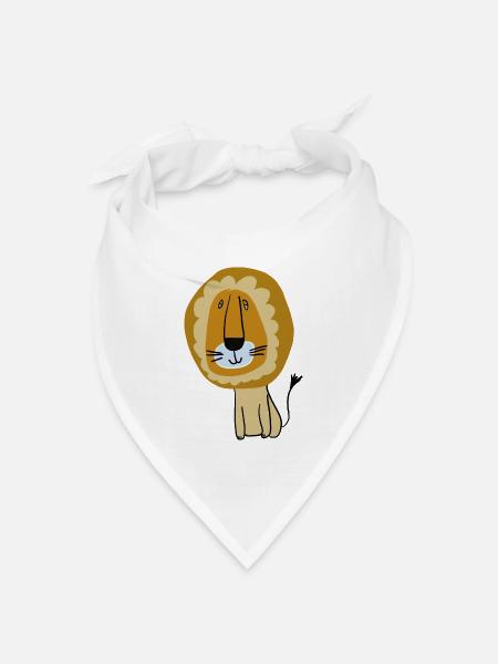 Löwe - Bandana Dreieckstuch - Weiß