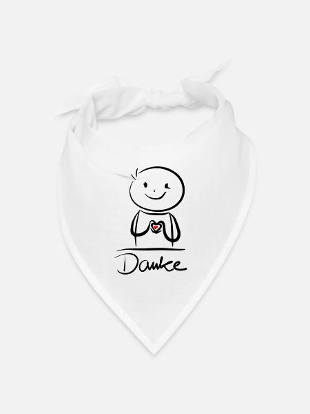 Danke, Danke,Danke - Bandana Dreieckstuch - Weiß