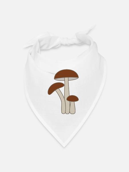 Pilze - Bandana Dreieckstuch - Weiß