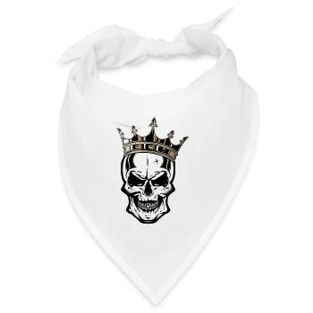Kopf des Todes Krone Schädel Fantasy Pirat - Bandana Dreieckstuch - Weiß - Vorne