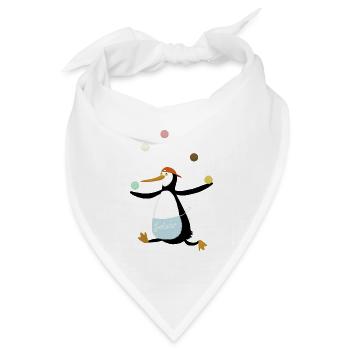 Pinguin jongliert Eis - Bandana Dreieckstuch - Weiß - Vorne
