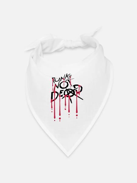 punks not dead Zitat - Bandana Dreieckstuch - Weiß
