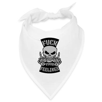 fuck your feelings Zitat - Bandana Dreieckstuch - Weiß - Vorne