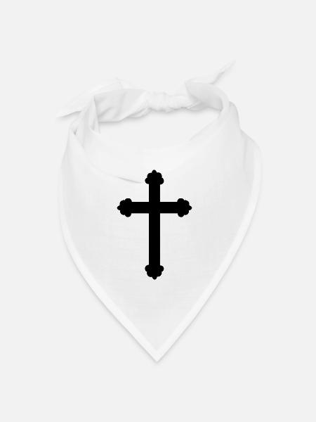 Kreuz - Bandana Dreieckstuch - Weiß