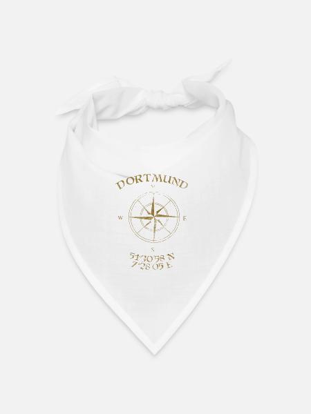 Kompass GPS Koordinaten Dortmund - Bandana Dreieckstuch - Weiß