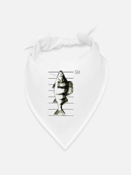 Barsch Angeln - Bandana Dreieckstuch - Weiß