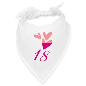 18. 18 JAHRE ALT. 18-JÄHRIGES JUBILÄUM. GEBURTSTAG 18 JAHRE. - Bandana Dreieckstuch - Weiß - Vorne