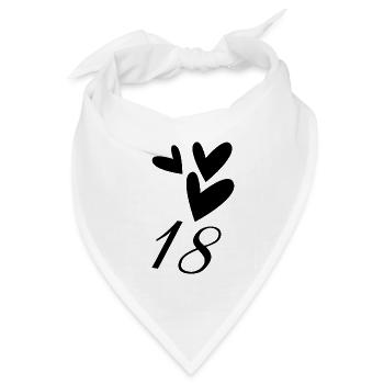 18. 18 JAHRE ALT. 18-JÄHRIGES JUBILÄUM. GEBURTSTAG 18 JAHRE. - Bandana Dreieckstuch - Weiß - Vorne
