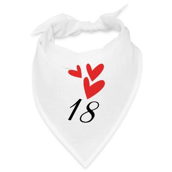 18. 18 JAHRE ALT. 18-jähriges JUBILÄUM. GEBURTSTAG 18 JAHRE. - Bandana Dreieckstuch - Weiß - Vorne