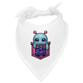 Space Bubble Pocket Kawaii - Bandana Dreieckstuch - Weiß - Vorne