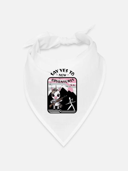 Zebra Einhorn - Bandana Dreieckstuch - Weiß