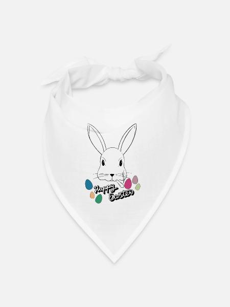 Frohe Ostern - Bandana Dreieckstuch - Weiß