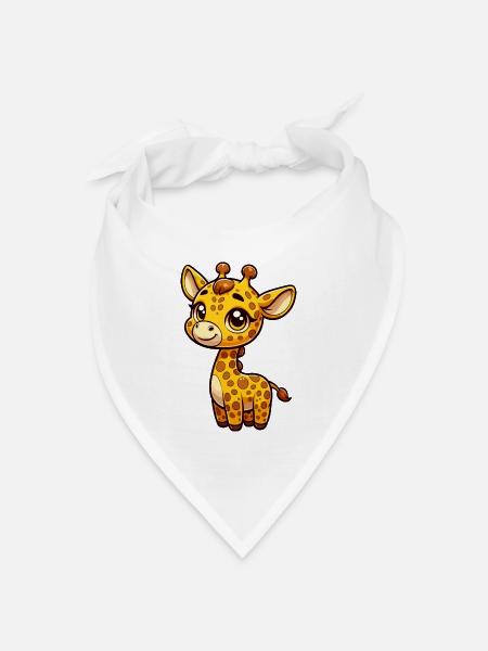 Eine skurrile Giraffe im Cartoon-Stil - Bandana Dreieckstuch - Weiß