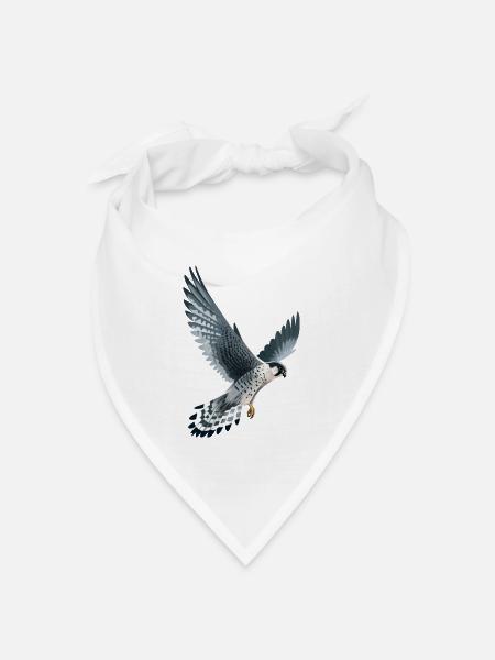 Wanderfalke im Flug - Bandana Dreieckstuch - Weiß